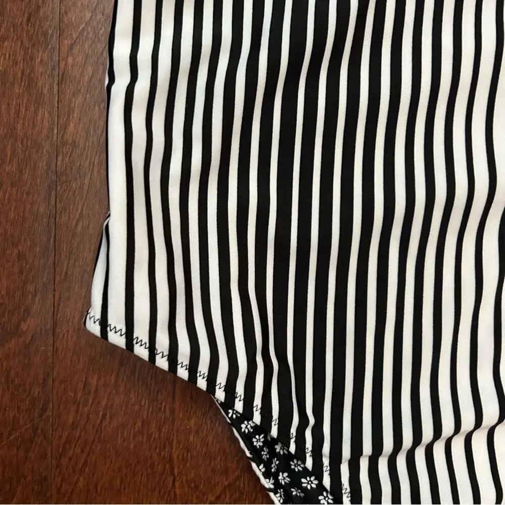 Volcom Reversible Striped Black and White Women’s One Piece, Size XS